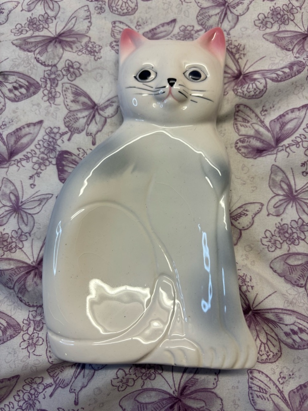 🗝️Vintage Ceramic White Cat Spoon(Trinket) Tray